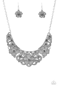 Paparazzi ~ Petunia Paradise ~ Silver Necklace Set