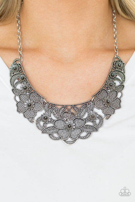 Paparazzi ~ Petunia Paradise ~ Silver Necklace Set