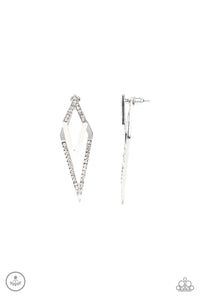 Paparazzi ~ Point-BANK ~ White Double-Sided Post Earrings