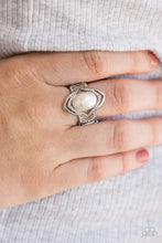 Load image into Gallery viewer, Paparazzi ~ Positively Posh ~ White Ring with Stretchy Band