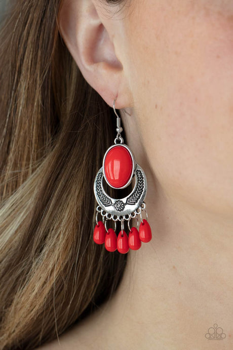 Paparazzi ~ Prairie Flirt ~ Red Earrings