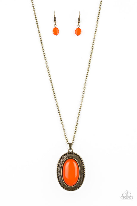 Paparazzi - Prairie Practical - Orange  Necklace Set