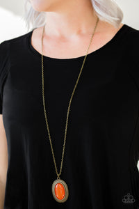 Paparazzi - Prairie Practical - Orange  Necklace Set