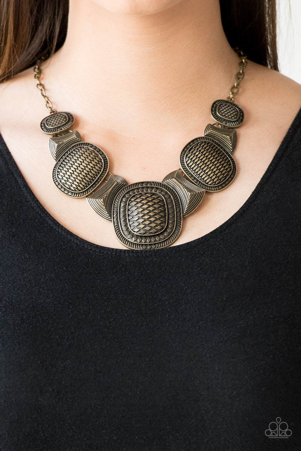 Paparazzi ~ Prehistoric Powerhouse ~ Brass Necklace Set