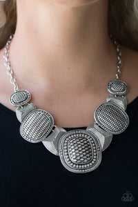 Paparazzi - Prehistoric Powerhouse - Silver Necklace Set