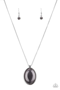 Paparazzi ~ Pretty Poppin ~ Silver Moonstone Pendant Necklace Set