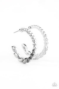 Paparazzi ~ Prime Time Princess ~ Silver Hoop Earrings