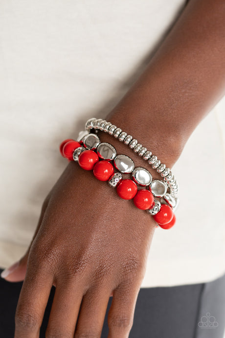 Paparazzi ~ Prismatic Pop ~ Red Bracelet