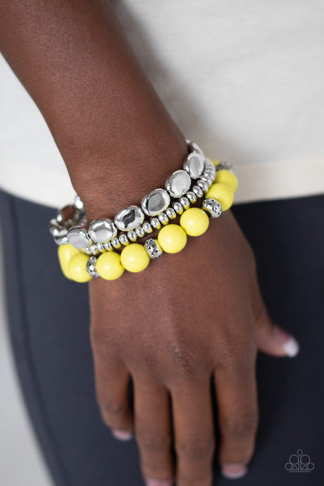Paparazzi ~ Prismatic Pop ~ Yellow Bracelet