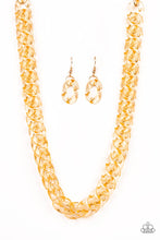 Load image into Gallery viewer, Paparazzi ~ Put It On Ice ~ Gold Acrylic Link Necklace Set