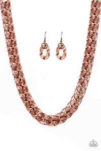 Paparazzi ~ Put It On Ice ~ Gold Acrylic Link Necklace Set