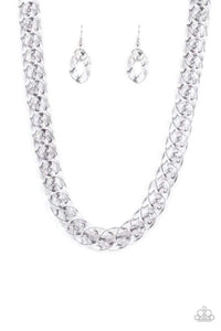 Paparazzi ~ Put It On Ice ~ Gold Acrylic Link Necklace Set