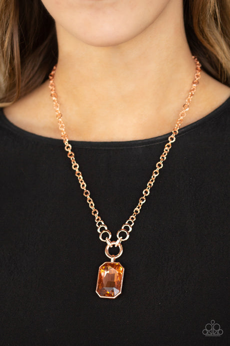 Paparazzi ~ Queen Bling ~ Copper Necklace Set