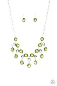 Paparazzi ~ Queen Of The Gala ~ Green Pearl Necklace Set