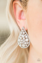 Load image into Gallery viewer, Paparazzi ~ REIGN-Storm ~ White Post Earrings