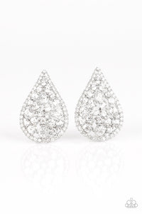 Paparazzi ~ REIGN-Storm ~ White Post Earrings