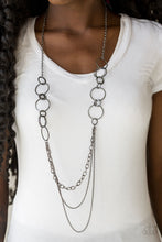 Load image into Gallery viewer, Paparazzi ~ RING Down The House ~ Black GunmetalNecklace Set