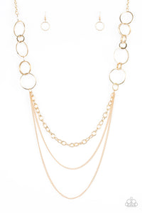 Paparazzi ~ RING Down The House ~ Gold Necklace Set