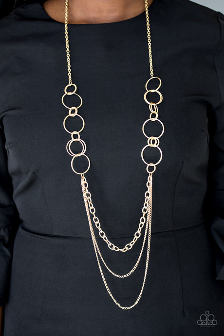 Paparazzi ~ RING Down The House ~ Gold Necklace Set