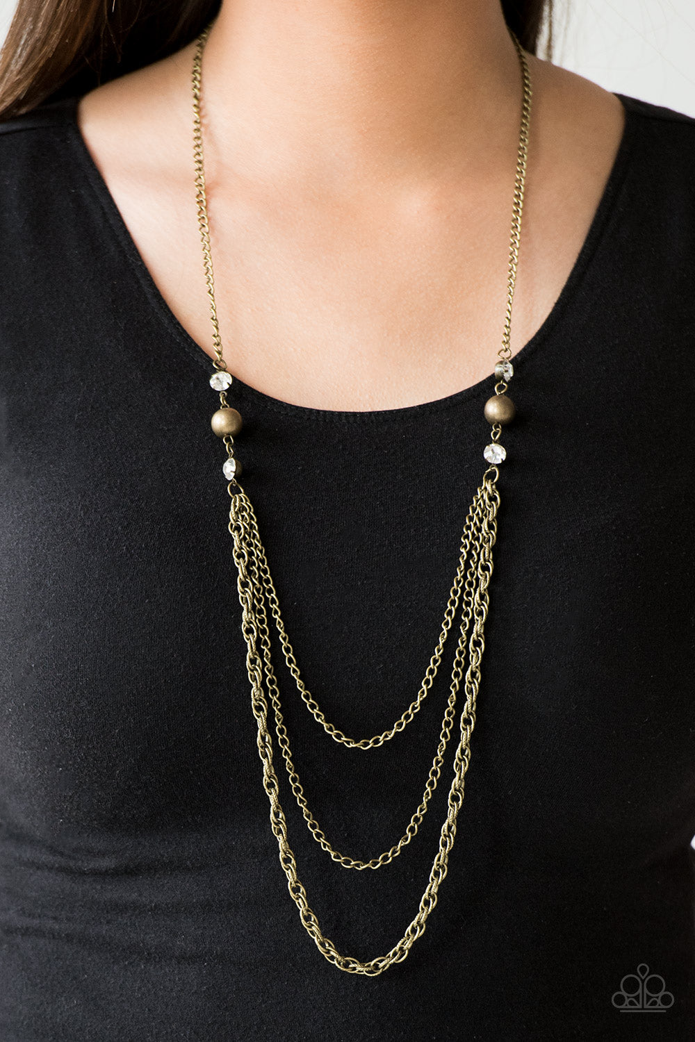 Paparazzi ~ RITZ It All ~ Brass Necklace Set