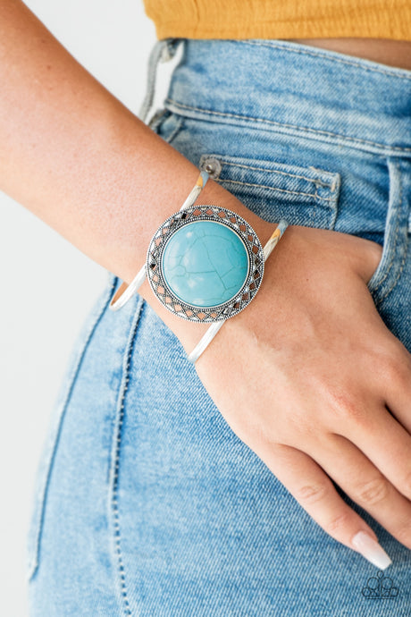 Paparazzi ~ RODEO Rage ~ Blue Turquoise Cuff Bracelet