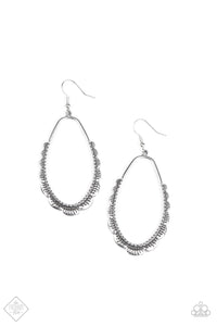Paparazzi ~ RUFFLE Around the Edges ~ Silver Earrings (Fashion Fix Exclusive)