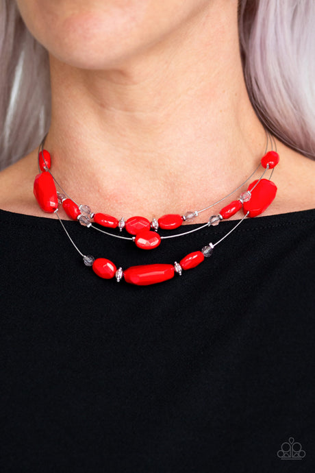 Paparazzi ~ Radiant Reflections ~ Red Necklace Set