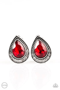 Paparazzi ~ Radiantly Ravishing ~ Red Clip-On Earrings