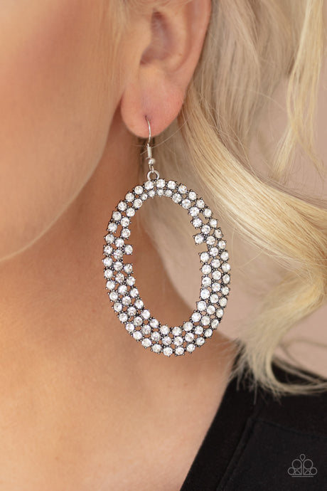 Paparazzi ~ Radical Razzle ~ White Earrings (Life of the Party Exclusive)