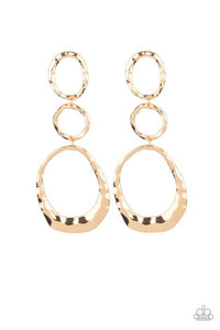 Paparazzi - Radically Rippled - Gold Post Earrings - Klassy Jewelz Boutique
