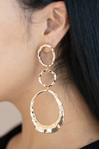 Paparazzi - Radically Rippled - Gold Post Earrings - Klassy Jewelz Boutique