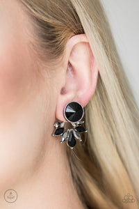 Paparazzi ~ Radically Royal ~ Black Double-Sided Post Earrings