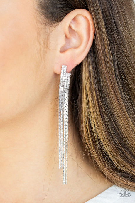 Paparazzi ~ Radio Waves ~ White Post Earrings