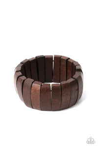 Paparazzi ~ Raise The BARBADOS ~ Brown Wooden Bracelet with Stretchy Bands