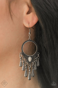 Paparazzi ~ Ranger Rhythm ~ White Earrings (Fashion Fix Exclusive)