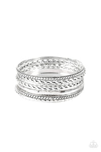 Paparazzi ~ Rattle and Roll ~ Silver Bangle Bracelets