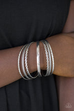 Load image into Gallery viewer, Paparazzi ~ Rattle and Roll ~ Silver Bangle Bracelets