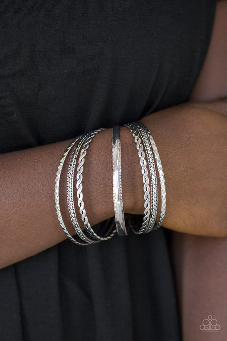 Paparazzi ~ Rattle and Roll ~ Silver Bangle Bracelets