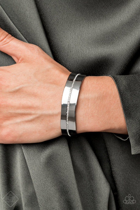 Paparazzi ~ Raw Razzle ~ Black Cuff Bracelet (Fashion Fix Exclusive)