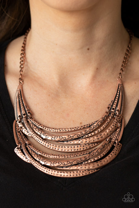 Paparazzi ~ Read Between The VINES ~ Copper Necklace Set