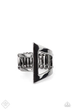 Load image into Gallery viewer, Paparazzi ~ Rebel Edge ~ Black Ring with Stretchy Band (Fashion Fix Exclusive)