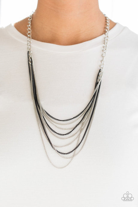 Paparazzi ~ Rebel Rainbow ~ Black Necklace Set