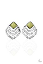 Load image into Gallery viewer, Paparazzi ~ Rebel Ripple ~ Green Post Earrings