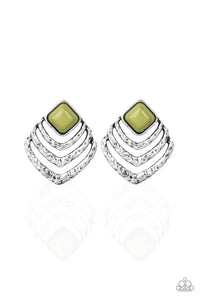 Paparazzi ~ Rebel Ripple ~ Green Post Earrings