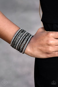 Paparazzi ~ Rebellious Shine ~ Black Urban Bracelet (Fashion Fix Exclusive)