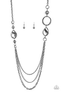 Paparazzi ~ Rebels Have More Fun ~ Black/Gunmetal Necklace Set