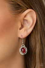 Load image into Gallery viewer, Paparazzi ~ Metro Medallion ~ Red Cat&#39;s Eye Stone Necklace Set
