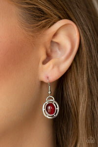 Paparazzi ~ Metro Medallion ~ Red Cat's Eye Stone Necklace Set