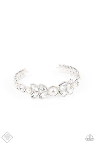 Paparazzi ~ Regal Reminiscence ~ White Pearl Cuff Bracelet (Fashion Fix Exclusive)