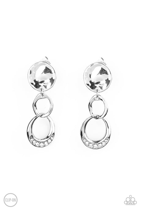 Paparazzi - Reshaping Refinement - White Clip-On Earrings -$5.00